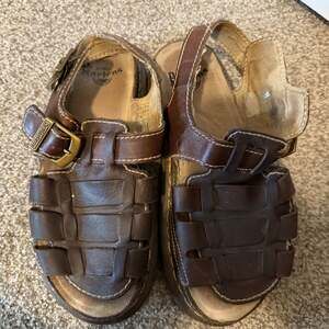 8092 Vintage Leather Fisherman Sandals in Dark Brown 10/42